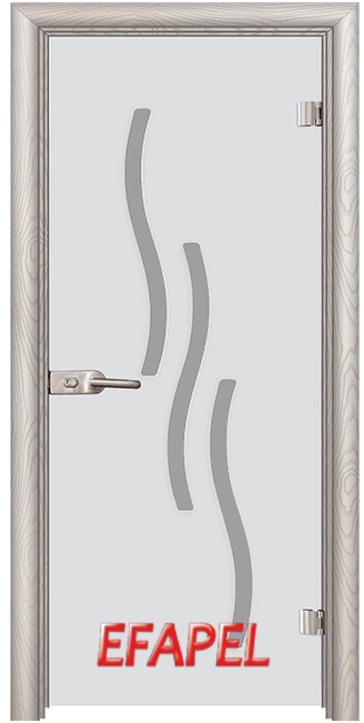Стъклена интериорна врата Sand G 14 2, Бяла мура