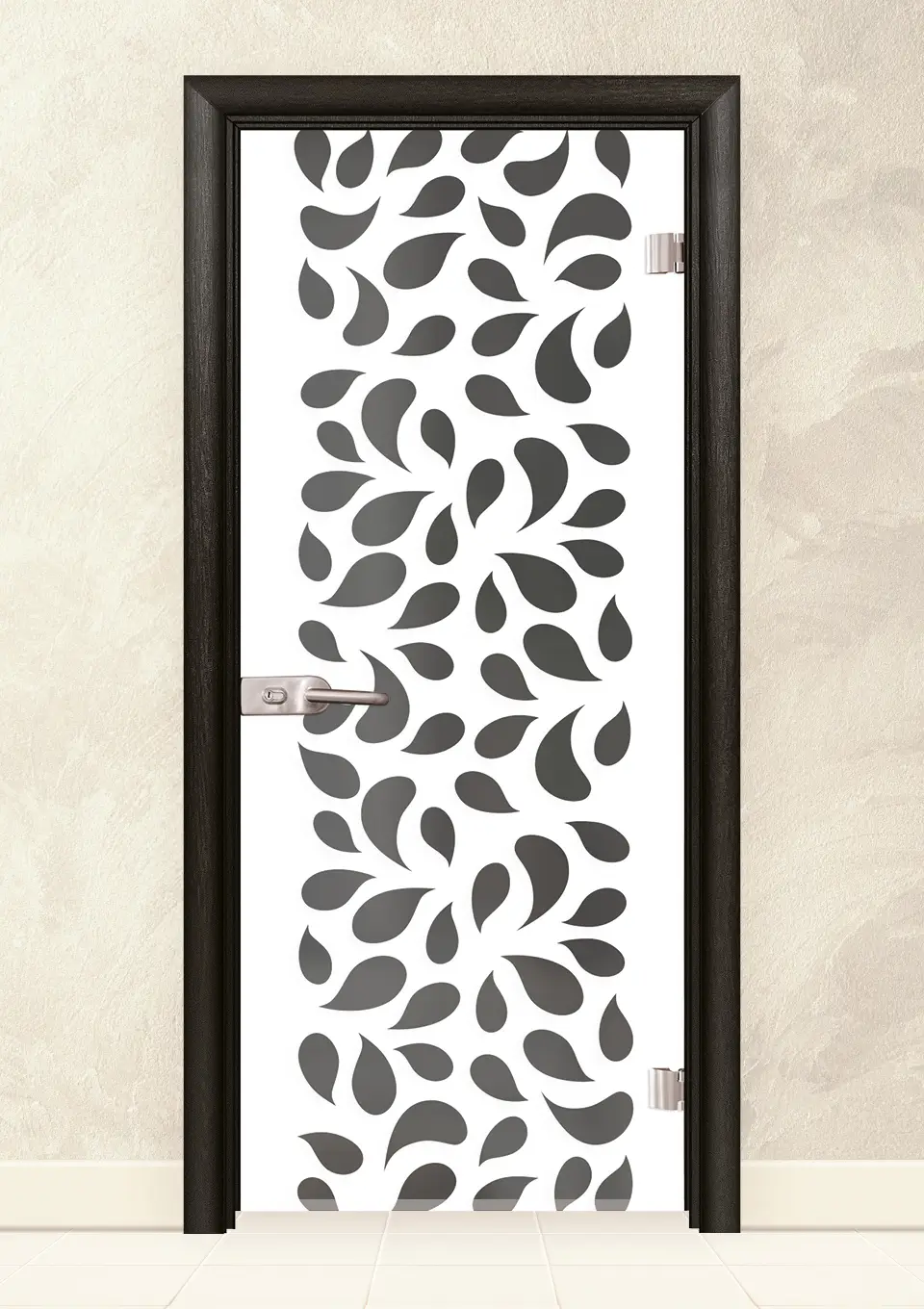 Стъклена интериорна врата Print G 13-1 Черна Мура
